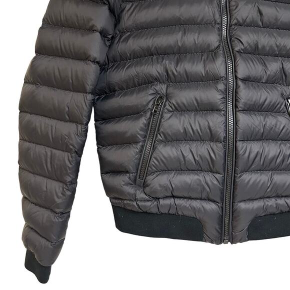 Sandova Women's Black Minimalist Puffer Quilted Down Jacket Bomber Warm Size S - Picture 7 of 9